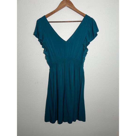 Maurice's Dark Teal Lace Bodice Skater Dress Size Small - Picture 2 of 5